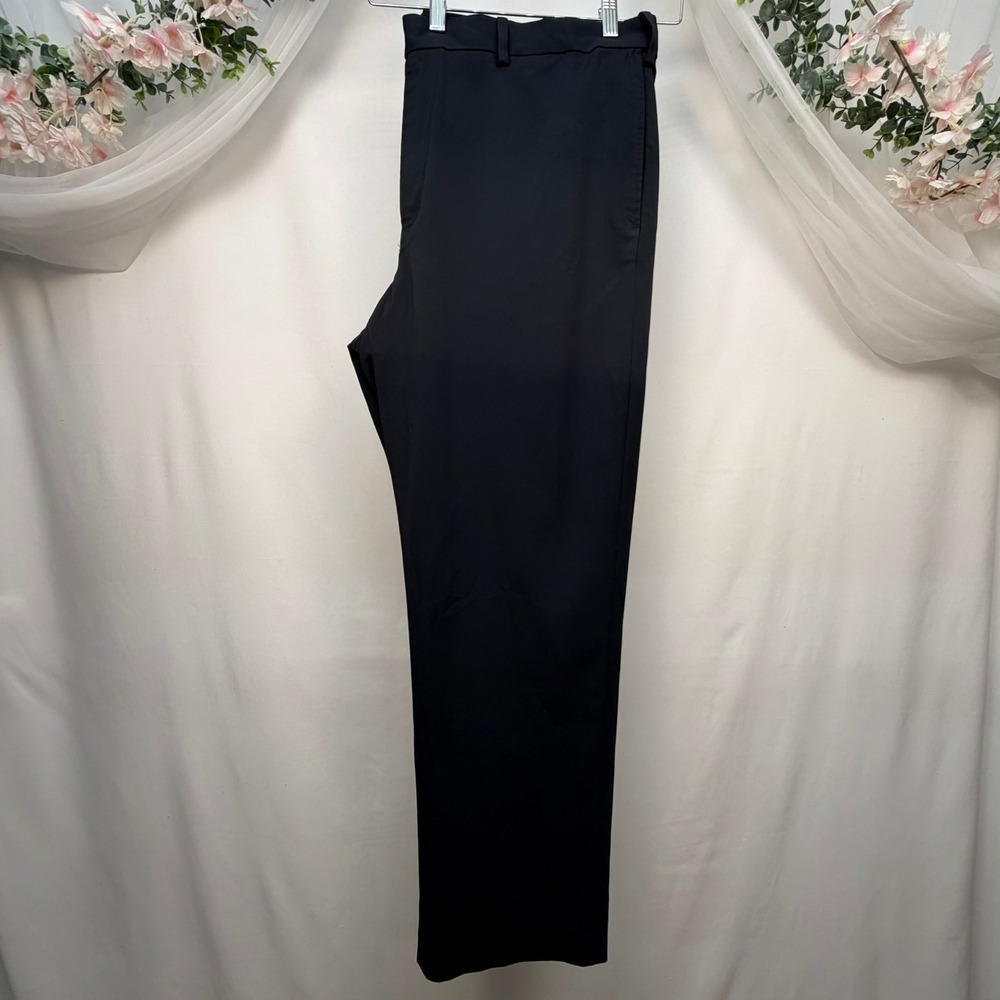Savane Mens Performance Stretch Dress Pants Navy Blue 40x30 Flat Front Trousers